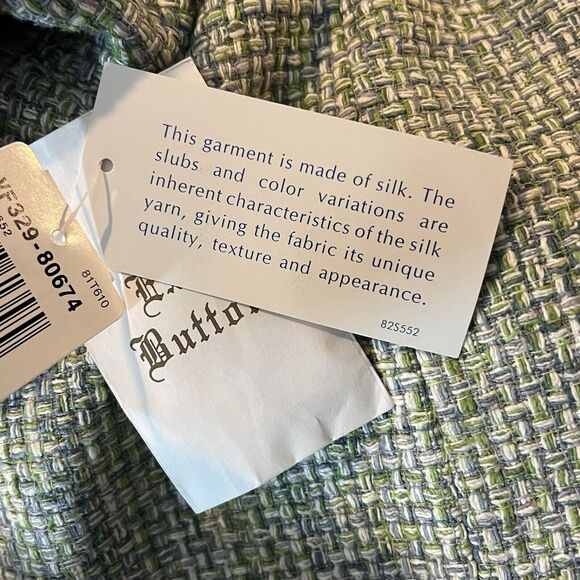 NWT Pendleton Womens sz 18 Blazer Green Mint Purple Silk Tweed Satin Lining - Picture 10 of 14